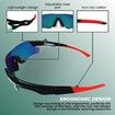 VERPEAK Sport Sunglasses Type 2 Black Frame With Red End Tip