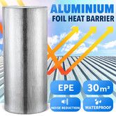 Foil Heat Barrier Window Reflective Insulation Roll Roof Loft Wall Ceiling Attic Cell Radiant Sheet Wrap Thermal Shield Aluminium EPE 10x30m 30sq m