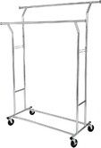 SONGMICS Metal Clothes Rack Stand on Wheels Heavy Duty Silver