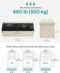 SONGMICS 109cm Folding Storage Ottoman Bench Beige