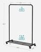 SONGMICS Clothes Rack with Wheels Sturdy Steel Frame Black