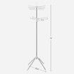 SONGMICS 2-Tier Clothes Drying Rack for 27 Pieces of Clothes with 3 Rotatable Arms and 24 Clips White and Silver