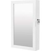 SONGMICS Lockable Jewelry Cabinet Armoire with Mirror White