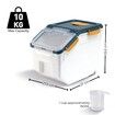 Gominimo Airtight Food Rice Grain Storage Container Pantry Organiser Box Blue