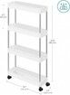 SONGMICS 4-Tier Slide Out Slim Rolling Storage Cart White