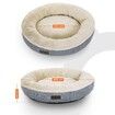 FEANDREA 55cm Dog Sofa Bed Round Shape Fabric Grey