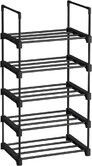 SONGMICS 5 Tier Metal Shoe Rack for 10 Pairs of Shoes Black