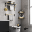 Gominimo Bathroom Wall Mount Black Gold Accessories Set (G)