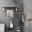 Gominimo Bathroom Wall Mount Black Gold Accessories Set (F)