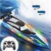 Self Righting RC Boat with LED Light for Men Women and Kids 4 to 12, 2.4Ghz Fast RC Boat, Blue