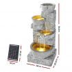 Gardeon Solar Fountain Water Feature Outdoor LED Lights Gray