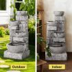 Gardeon Solar Fountain Water Feature Outdoor LED Lights Gray