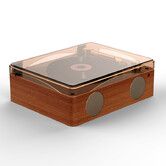 Portable CD Player, Bluetooth Music Player Dual Stereo Speakers, Transparent Dust Cover, Support CD, Headphones, (Brown)