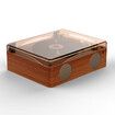 Portable CD Player, Bluetooth Music Player Dual Stereo Speakers, Transparent Dust Cover, Support CD, Headphones, (Brown)