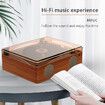 Portable CD Player, Bluetooth Music Player Dual Stereo Speakers, Transparent Dust Cover, Support CD, Headphones, (Brown)