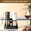 Electric Salt and Pepper Grinder Set Automatic Salt and Pepper Grinder Set with Charging Base and LED Light, Adjustable Coarseness