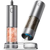 2 Pack Electric Salt and Pepper Grinder Set, Rechargeable Automatic Salt and Pepper Mill Grinder with  Adjustable Coarseness