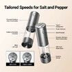 2 Pack Electric Salt and Pepper Grinder Set, Rechargeable Automatic Salt and Pepper Mill Grinder with  Adjustable Coarseness