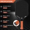 Pickleball Paddle, 3K Raw Carbon Fiber Surface (CFS) and Carbon Abrasion Surface (CAS) with High Grit and Spin