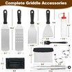 14PCS Griddle Accessories Kit Flat Top Grill Accessories Set Blackstone Camp Chef Grill Spatula Set Enlarged Spatulas Scraper Outdoor Barbecue