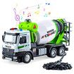 Cement Mixer Construction Toys with Sound and Light, Friction Powered Construction Truck Vehicle Toy for Toddlers, Boys and Kids Age 3 Up