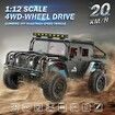 1:12 Scale All-Terrain Remote Control Car,4WD RC Cars with 2.4 GHz,RC Climbing Truck,IPX4 Waterproof Off-Road Vehicle with Two Rechargeable Batteries