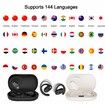 3-in-1 Language Translator Earbuds Real Time Supports 144 Languages Two Way Online Bluetooth Instant Voice Translation Device with APP (White)