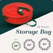 24 inch Christmas Wreath Storage Bag, 61 x 61 x 18cm, Durable, Tarp Material, Zipper, Sturdy Carry Handles, Pest Protection