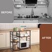 Kitchen Bakers Rack Coffee Bar Table Storage Shelf Cabinet Microwave Stand Dining Utility Organiser Unit for Cutlery Pots Pans with Pull Out Basket