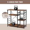 Kitchen Bakers Rack Coffee Bar Table Storage Shelf Cabinet Microwave Stand Dining Utility Organiser Unit for Cutlery Pots Pans with Pull Out Basket