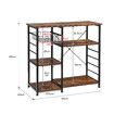 Kitchen Bakers Rack Coffee Bar Table Storage Shelf Cabinet Microwave Stand Dining Utility Organiser Unit for Cutlery Pots Pans with Pull Out Basket