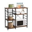 Kitchen Bakers Rack Coffee Bar Table Storage Shelf Cabinet Microwave Stand Dining Utility Organiser Unit for Cutlery Pots Pans with Pull Out Basket