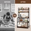 5 Tier Kitchen Storage Shelf Bakers Rack Shelving Unit Coffee Bar Table Organiser Microwave Oven Stand Cabinet Utility Holder for Small Appliances