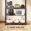 5 Tier Kitchen Storage Shelf Bakers Rack Shelving Unit Coffee Bar Table Organiser Microwave Oven Stand Cabinet Utility Holder for Small Appliances