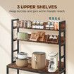 5 Tier Kitchen Storage Shelf Bakers Rack Shelving Unit Coffee Bar Table Organiser Microwave Oven Stand Cabinet Utility Holder for Small Appliances