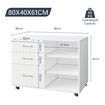 3 Drawer File Cabinet Office Filing Storage Furniture White Modern Rolling Wood Lateral Home Document Organiser Open Shelves for Letter A4 Legal Size