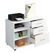 3 Drawer File Cabinet Office Filing Storage Furniture White Modern Rolling Wood Lateral Home Document Organiser Open Shelves for Letter A4 Legal Size