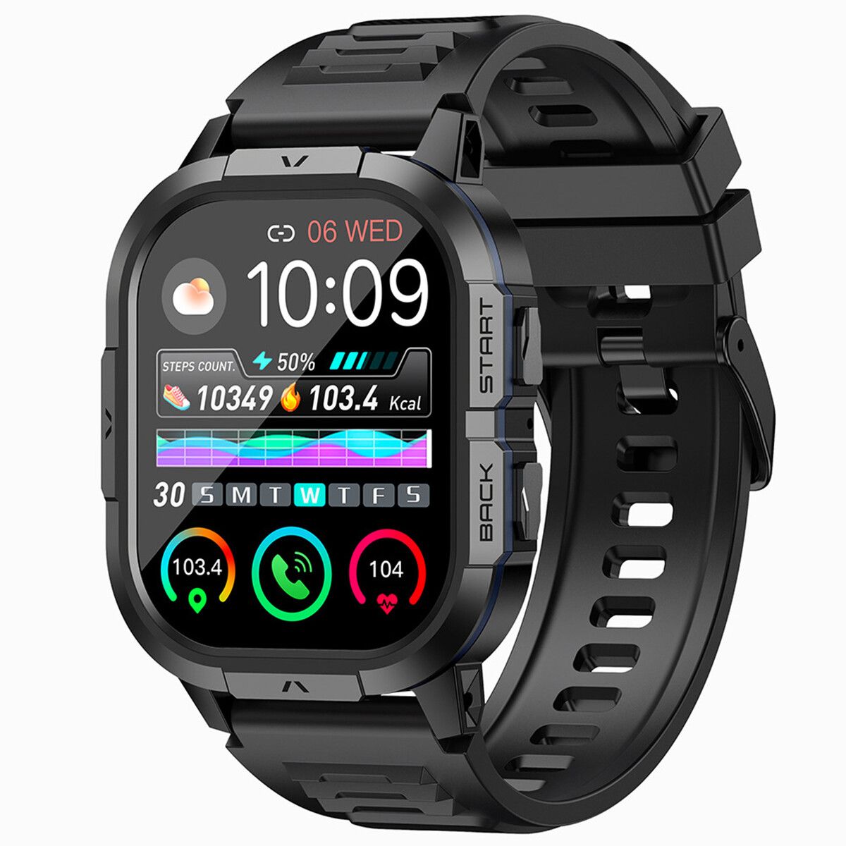 Smart Watch for Men Fitness Tracker,Smart Watches for Men,Digital Mens Watches,Running Waterproof Smartwatch Compatible With Android iOS (Black)