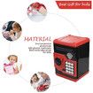 Electronic Piggy Bank Code Lock for Kids Toy, Auto Money Scroll for Children Birthday Gift (Black/Red)