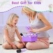 Portable Karaoke Machine with 2 Bluetooth Wireless Microphones and Light Toys Gifts for 3-14 Years Old Girls Boys (Purple)