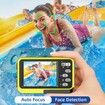 Underwater Camera,4K 48MP Autofocus Waterproof Camera with 16X Zoom Selfie Dual Screens,11FT Compact Digital Camera,Fill Light Camera (YELLOW)