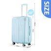 28 Inch Carry On Luggage Travel Suitcase Lightweight Hard Bag Cabin Rolling Trolley Checked TSA Lock Front Hook Pale Blue