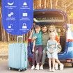 28 Inch Carry On Luggage Travel Suitcase Lightweight Hard Bag Cabin Rolling Trolley Checked TSA Lock Front Hook Pale Blue