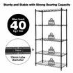 5 Tier Plant Stand Metal Corner Shelf Flower Pot Shelving Unit Bookshelf Tall Storage Display Rack Garden Planter Holder Organizer Heavy Duty Black