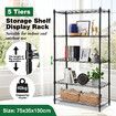 5 Tier Plant Stand Tall Metal Flower Pot Corner Shelf Bookshelf Storage Display Shelving Unit Garden Holder Rack Planter Organizer Heavy Duty Black