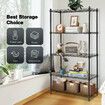 5 Tier Plant Stand Tall Metal Flower Pot Corner Shelf Bookshelf Storage Display Shelving Unit Garden Holder Rack Planter Organizer Heavy Duty Black