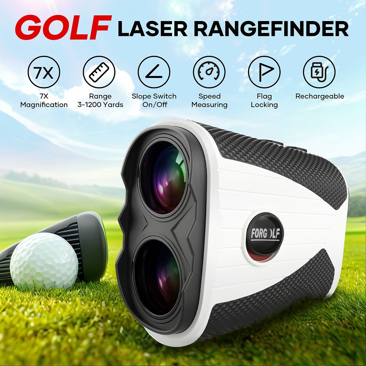 Hunting Golf Range Finder 1000m 7X Laser Rangefinder Slope Compensation Flag Pole Lock Vibration USB Charging 1200Yard Distance Measuring Accessory