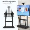 Mobile TV Stand Mount Bracket Trolley 50-98 Inch LED LCD Screen Monitor Television Cart with Media Storage Shelf Wheels Adjustable Freestanding Black