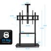 Mobile TV Stand Mount Bracket Trolley 50-98 Inch LED LCD Screen Monitor Television Cart with Media Storage Shelf Wheels Adjustable Freestanding Black