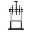 Mobile TV Stand Mount Bracket Trolley 50-98 Inch LED LCD Screen Monitor Television Cart with Media Storage Shelf Wheels Adjustable Freestanding Black